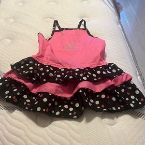 Pink/black polka dot dress size Med